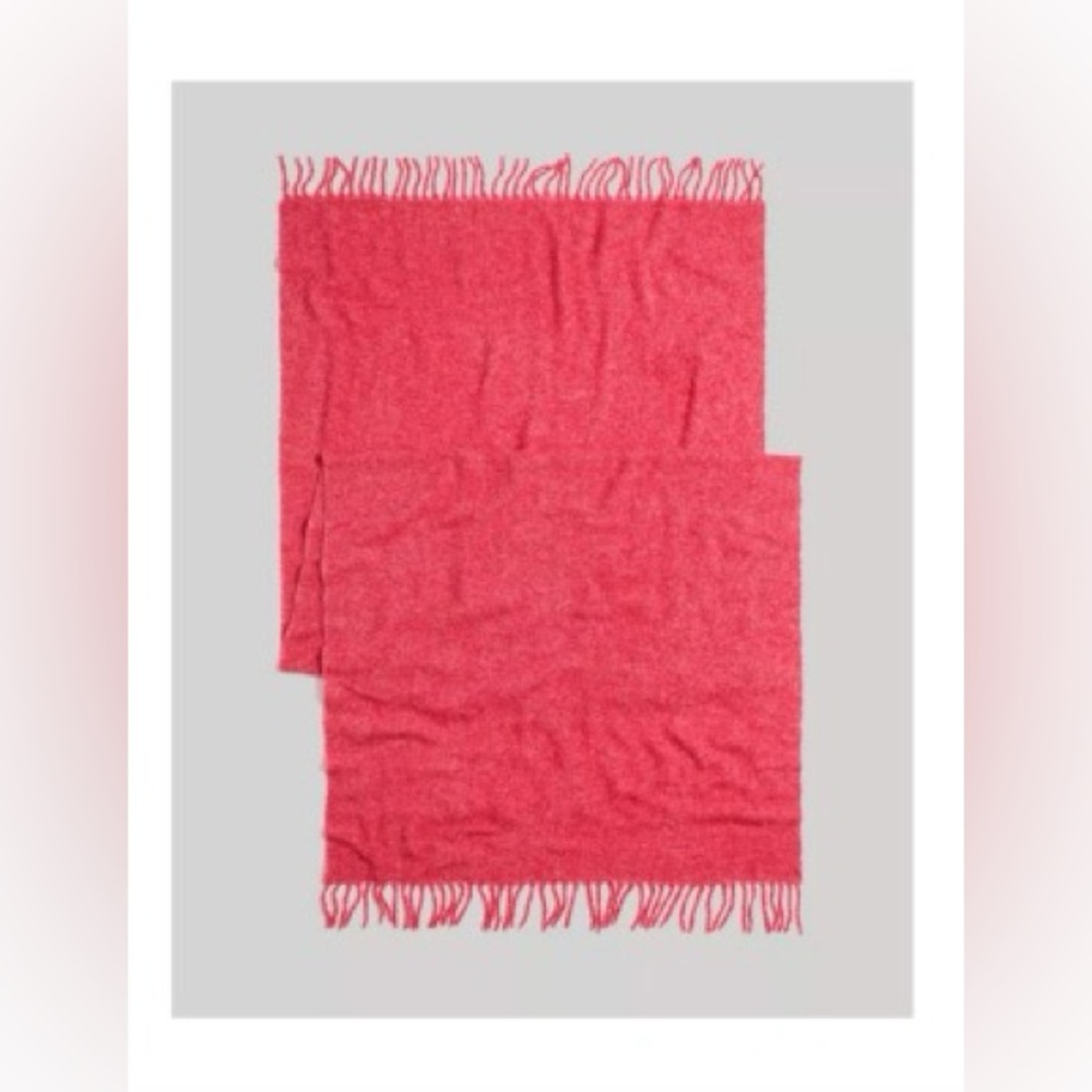 Madewell Fringed Nubby Scarf in Hibiscus